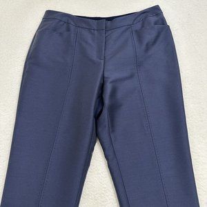 Lafayette 148 Women's Wool Blend Crop Career Dress Pants Size 10 Blue